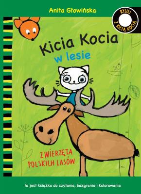 Kicia Kocia w lesie. Kolorowanka. Autor: Anita Głowińska. SmakLiter.pl Okładka książki Kicia Kocia w lesie. Kolorowanka
