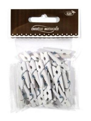 Opakowanie Klamerki drewniane białe 30mm 25szt