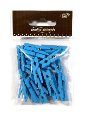 Opakowanie Klamerki drewniane jasne niebieskie 30mm 25szt