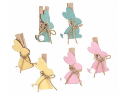 Opakowanie Klamerki drewniane króliczki 4,8 cm 6 szt.