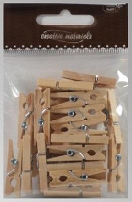 Opakowanie Klamerki drewniane naturalne 30mm 25szt