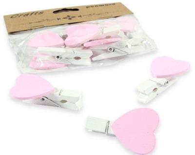 Opakowanie Klamerki drewniane z sercem 10szt