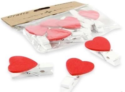 Opakowanie Klamerki drewniane z sercem 10szt