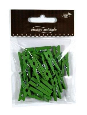 Opakowanie Klamerki drewniane zielone 30mm 25szt