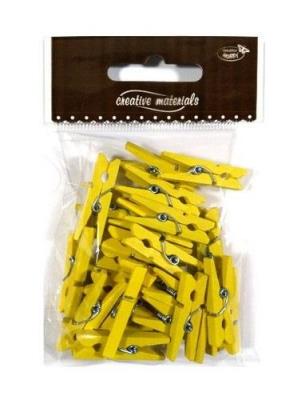 Opakowanie Klamerki drewniane żółte 30mm 25szt