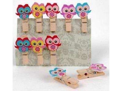Opakowanie Klamerki ozdobne Shapes Sówki 10szt