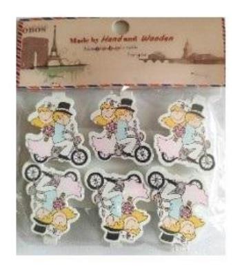 Opakowanie Klamerki ozdobne ślubne 6szt