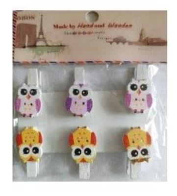 Opakowanie Klamerki ozdobne sowy