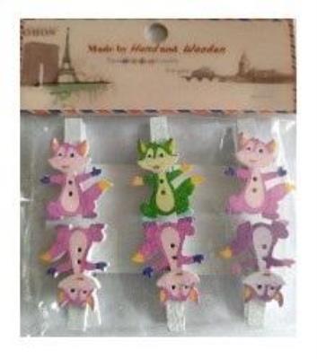 Opakowanie Klamerki ozdobne zwierzęce 6szt