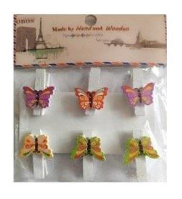 Opakowanie Klamerki ozdobne zwierzęce motyle 6szt