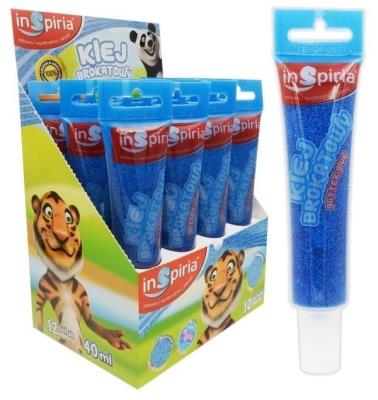 Opakowanie Klej brokatowy niebieski 40ml (12szt)