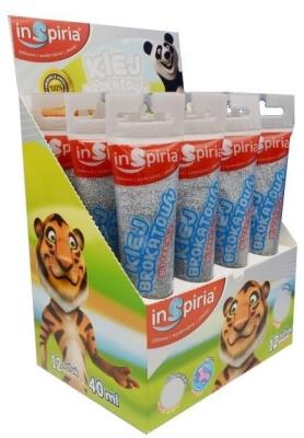 Opakowanie Klej brokatowy srebrny 40ml (12szt)