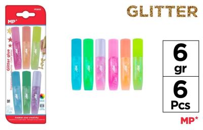 Opakowanie Klej brokatowy w płynie 6 kolorów