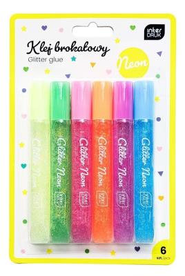 Opakowanie Klej do dekoracji brokatowy 6kol neon