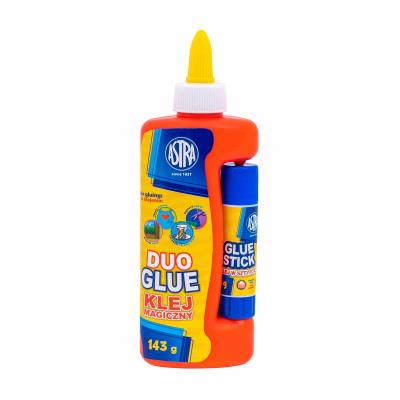 Klej magiczny w płynie 143g + w sztyfcie 8g ASTRA. Wydawca: ASTRA papiernicze. SmakLiter.pl Opakowanie Klej magiczny w płynie 143g + w sztyfcie 8g ASTRA
