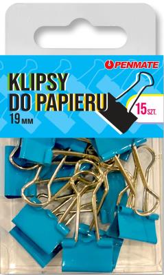 Opakowanie Klipsy do papieru Penmate Jasnoniebieskie 19 mm TT8325
