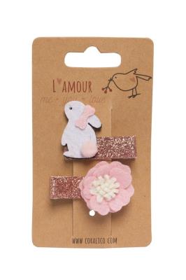 Opakowanie Klipsy królik i kwiatek