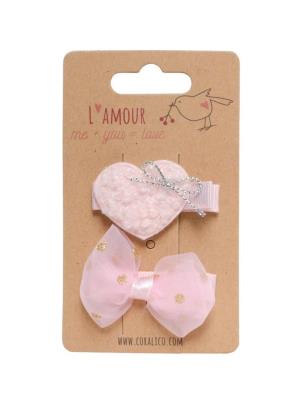 Opakowanie Klipsy z serduszkiem i kokardką