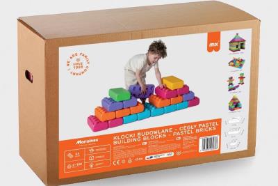Opakowanie Klocki Budowlane Cegły 33el pastel