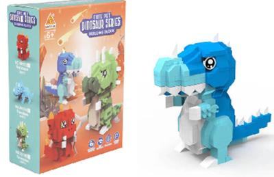 Opakowanie Klocki dinozaury niebieskie 300 elementów