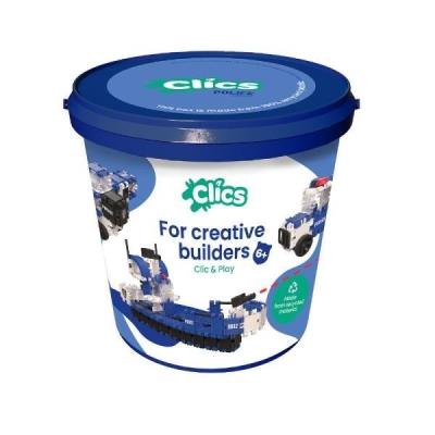 Opakowanie Klocki konstrukcyjne 8w1 Wiaderko Policja