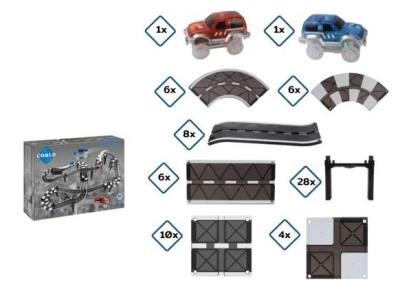 Opakowanie Klocki magnetyczne Tor 70el czarny + 2 auta