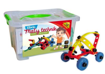 Klocki mały technik 160el. Wydawca: Baczek. SmakLiter.pl Opakowanie Klocki mały technik 160el