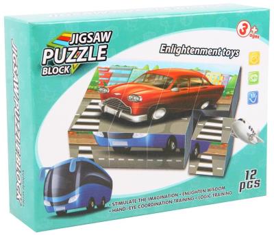 Opakowanie Klocki obrazkowe pojazdy 12el