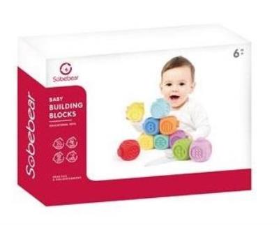 Klocki sensoryczne 10 elementów. Wydawca: Sobebear. SmakLiter.pl Opakowanie Klocki sensoryczne 10 elementów