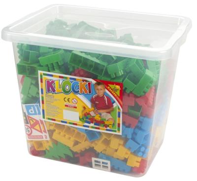 Klocki w pojemniku 500el. Wydawca: Baczek. SmakLiter.pl Opakowanie Klocki w pojemniku 500el