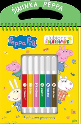 Okładka książki Kochamy przyrodę. Świnka Peppa. Ulubione kolorowanki