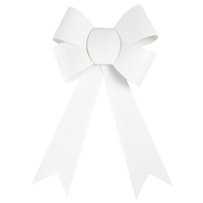 Opakowanie Kokarda brokatowa duża biała