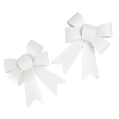 Opakowanie Kokardy brokatowe białe 2szt