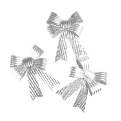 Opakowanie Kokardy dekoracyjne srebrne 3szt