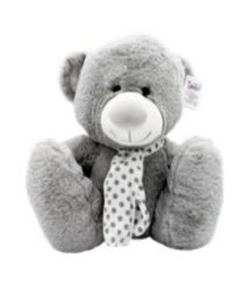 Opakowanie Kolekcja srebrna miś szary 35cm