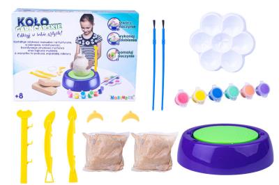 Opakowanie Koło garncarskie na bat. + glina, farbki i narzędzia