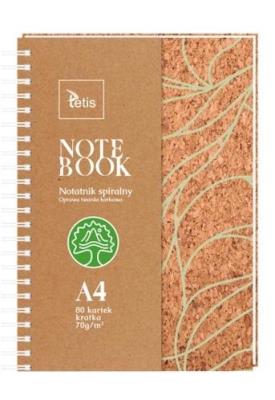 Kołonotatnik A4/80K kratka korek. Wydawca: TETIS. SmakLiter.pl Opakowanie Kołonotatnik A4/80K kratka korek