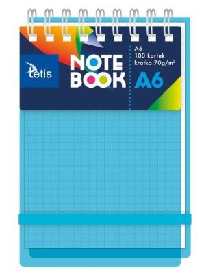 Kołonotatnik A6/100K kratka PP niebieski. Wydawca: TETIS. SmakLiter.pl Opakowanie Kołonotatnik A6/100K kratka PP niebieski