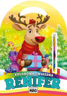 Kolorowa gwiazdka. Renifer. Autor: Kopeć Krzysztof. SmakLiter.pl Okładka książki Kolorowa gwiazdka. Renifer