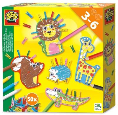 Kolorowanie i ozdabianie spinaczami - zwierzątka. Wydawca: SES NL. SmakLiter.pl Opakowanie Kolorowanie i ozdabianie spinaczami - zwierzątka