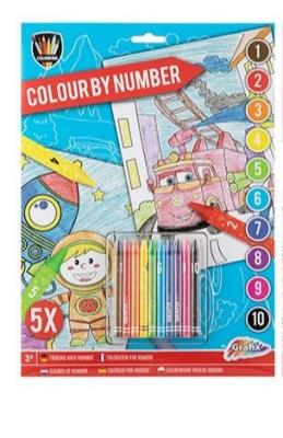 Opakowanie Kolorowanie po numerach 5 arkuszy