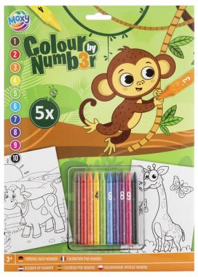 Opakowanie Kolorowanie po numerach A4 5ark Małpka