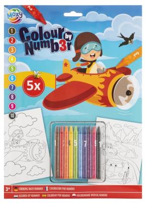 Opakowanie Kolorowanie po numerach A4 5ark Samolot