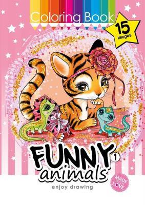 Opakowanie Kolorowanka A4 15 obrazków Zabawne zwierzaki 1