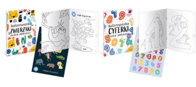 Opakowanie Kolorowanka A4/16K z naklejkami cyferki,zwierzaki