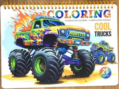 Opakowanie Kolorowanka A5 koło 20 kartek Cool trucks