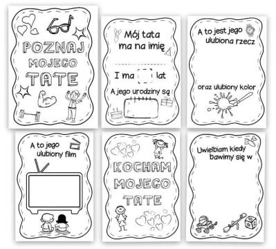 Opakowanie Kolorowanka Dzień Taty A4-Poznaj mojego Tatę 12szt