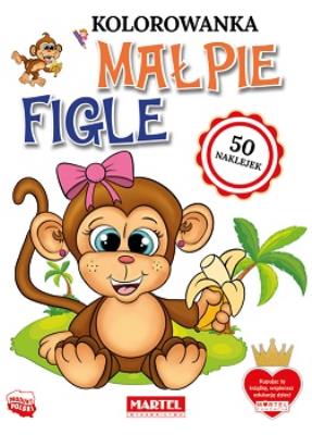 Okładka książki Kolorowanka Małpie figle z naklejkami