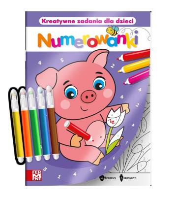 Kolorowanka po numerach z pisakami. Autor:   Praca zbiorowa. SmakLiter.pl Okładka książki Kolorowanka po numerach z pisakami