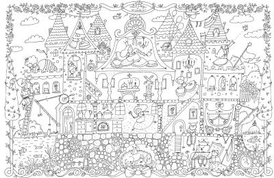 Opakowanie Kolorowanka podłogowa XXL Zamek księżniczek wyd.2022